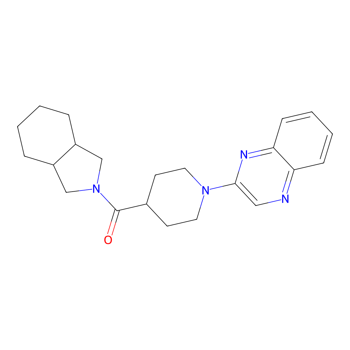 2-[4-(octahydro-1H-isoindole-2-carbonyl)piperidin-1-yl]quinoxaline molecular structure, CAS 3054603-67-4