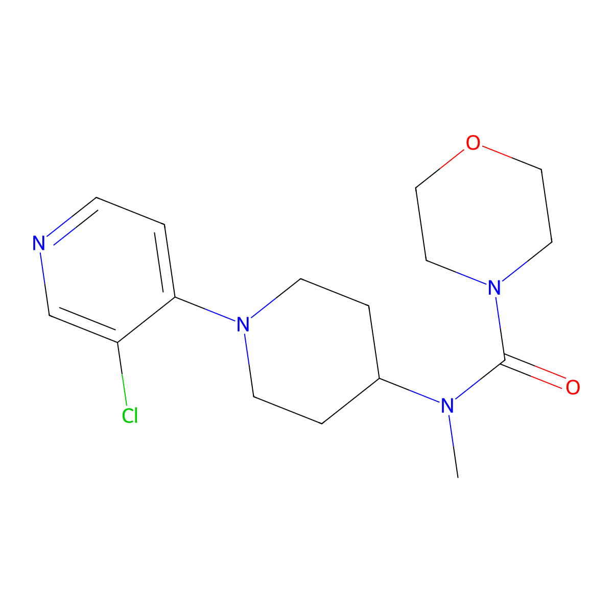 N-[1-(3-chloropyridin-4-yl)piperidin-4-yl]-N-methylmorpholine-4-carboxamide molecular structure, CAS 3054603-69-6