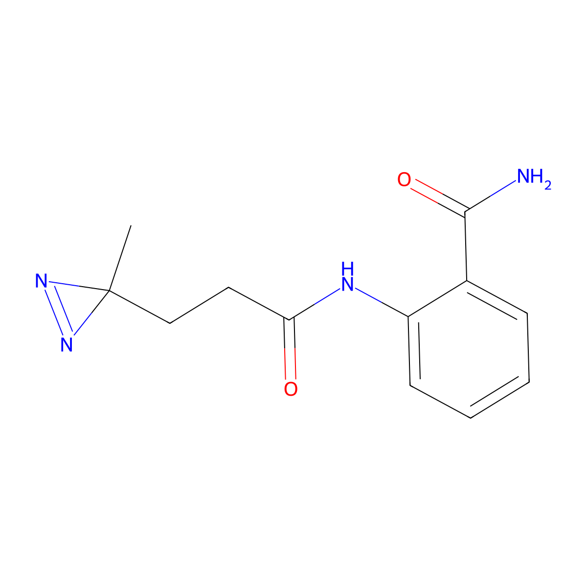 2-[3-(3-methyl-3H-diazirin-3-yl)propanamido]benzamide molecular structure, CAS 3054603-86-7