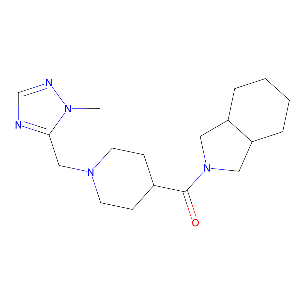 2-{1-[(1-methyl-1H-1,2,4-triazol-5-yl)methyl]piperidine-4-carbonyl}-octahydro-1H-isoindole molecular structure, CAS 3054603-87-8