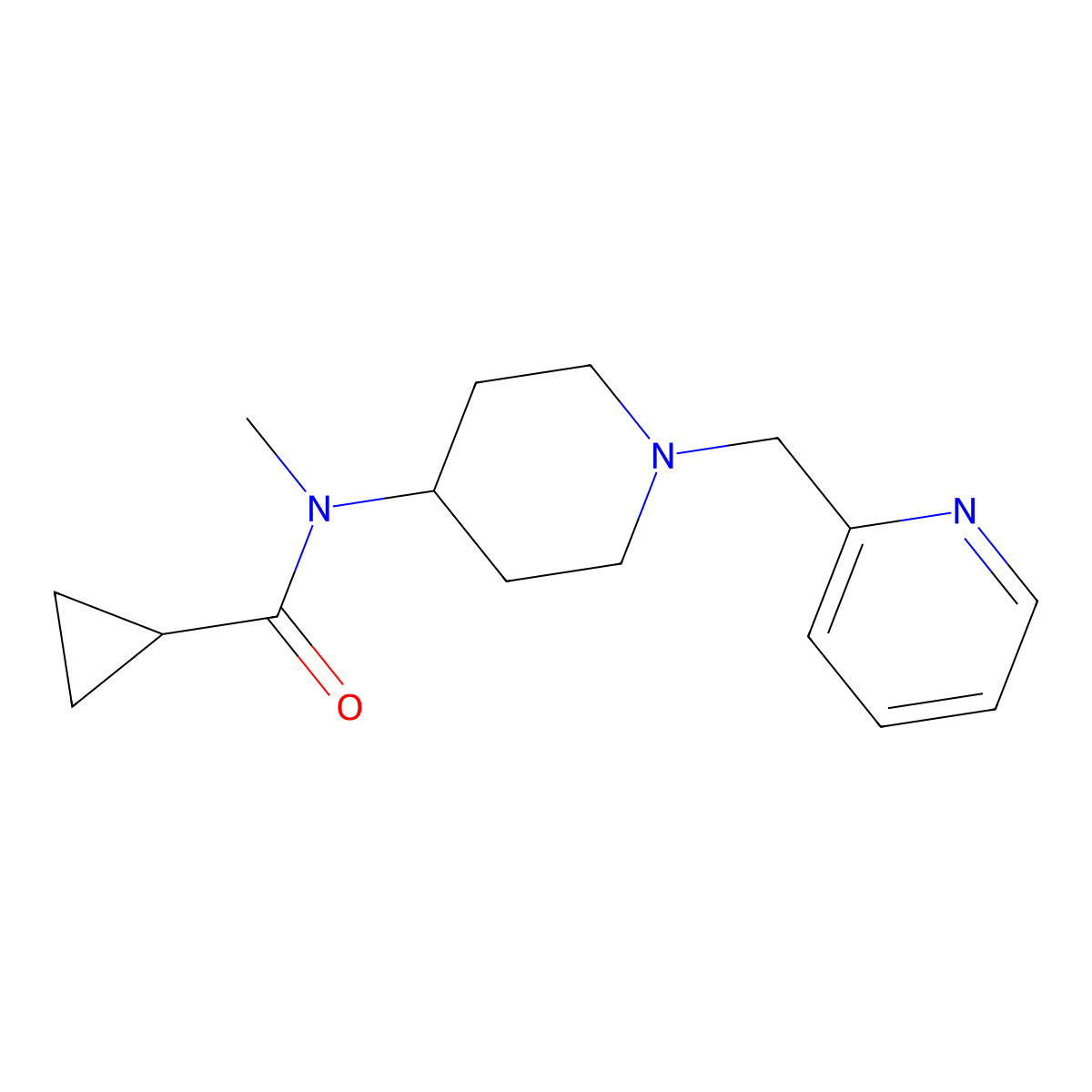 N-methyl-N-{1-[(pyridin-2-yl)methyl]piperidin-4-yl}cyclopropanecarboxamide molecular structure, CAS 3054604-02-0