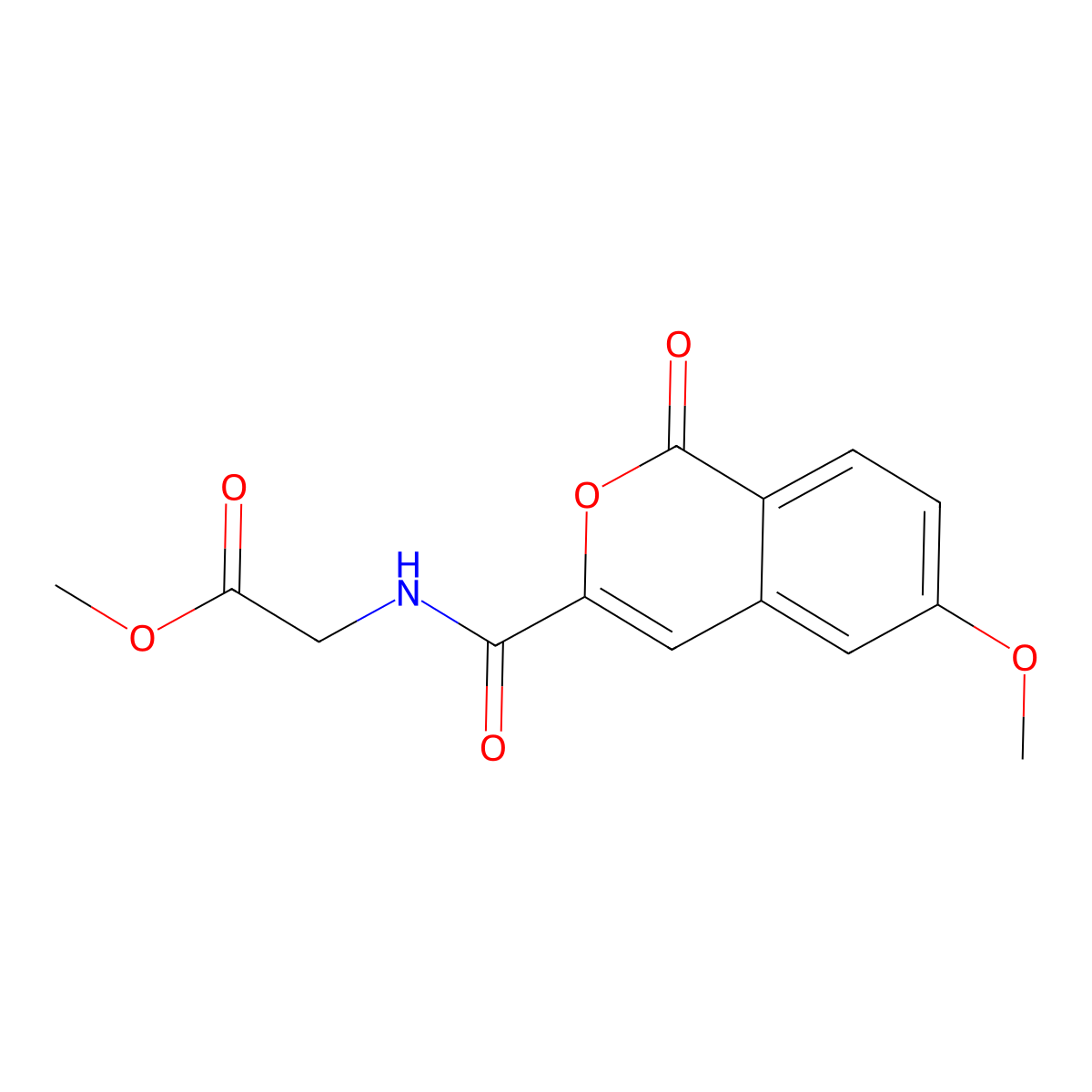 methyl 2-[(6-methoxy-1-oxo-1H-isochromen-3-yl)formamido]acetate molecular structure, CAS 3054604-11-1