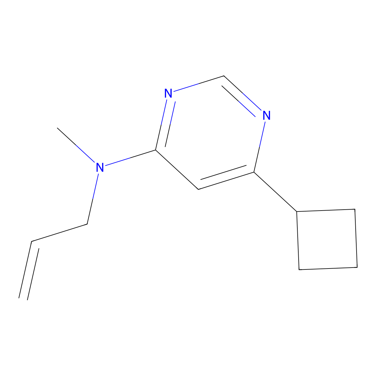 6-cyclobutyl-N-methyl-N-(prop-2-en-1-yl)pyrimidin-4-amine molecular structure, CAS 3054604-17-7