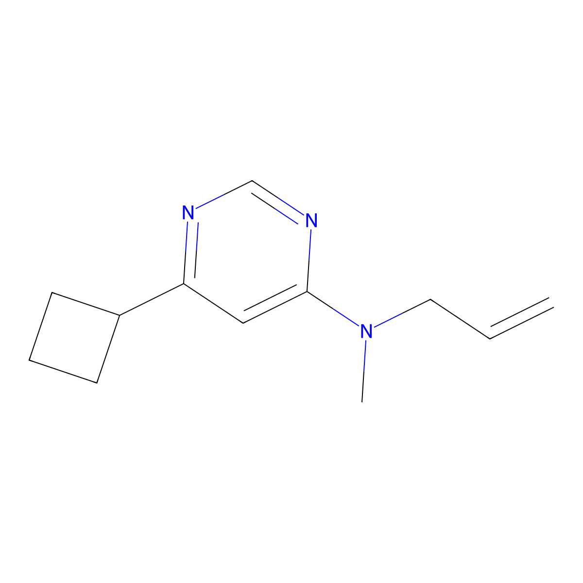 6-cyclobutyl-N-methyl-N-(prop-2-en-1-yl)pyrimidin-4-amine molecular structure, CAS 3054604-17-7