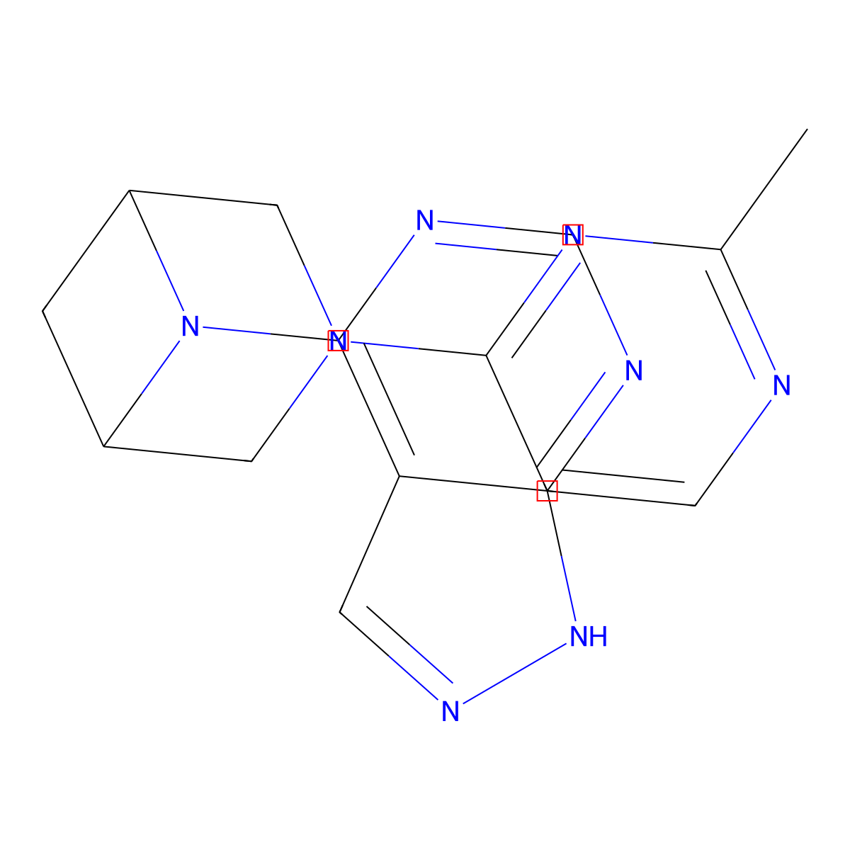 3-(2-methylpyrimidin-4-yl)-6-{1H-pyrazolo[3,4-d]pyrimidin-4-yl}-3,6-diazabicyclo[3.1.1]heptane molecular structure, CAS 3054604-20-2