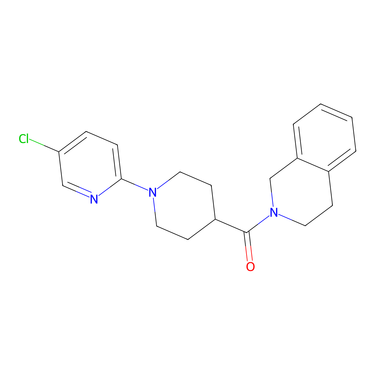 2-[1-(5-Chloropyridin-2-yl)piperidine-4-carbonyl]-1,2,3,4-tetrahydroisoquinoline molecular structure, CAS 3054604-25-7