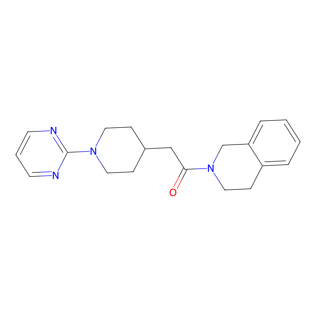 2-[1-(Pyrimidin-2-yl)piperidin-4-yl]-1-(1,2,3,4-tetrahydroisoquinolin-2-yl)ethan-1-one molecular structure, CAS 3054604-31-5
