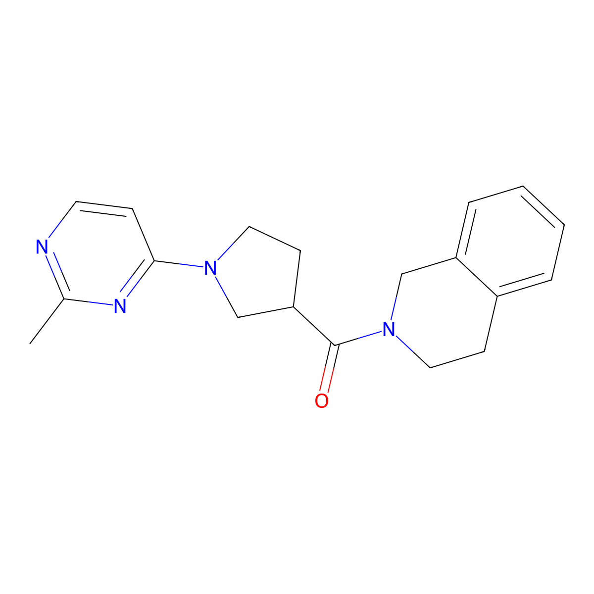 2-[1-(2-Methylpyrimidin-4-yl)pyrrolidine-3-carbonyl]-1,2,3,4-tetrahydroisoquinoline molecular structure, CAS 3054604-53-1