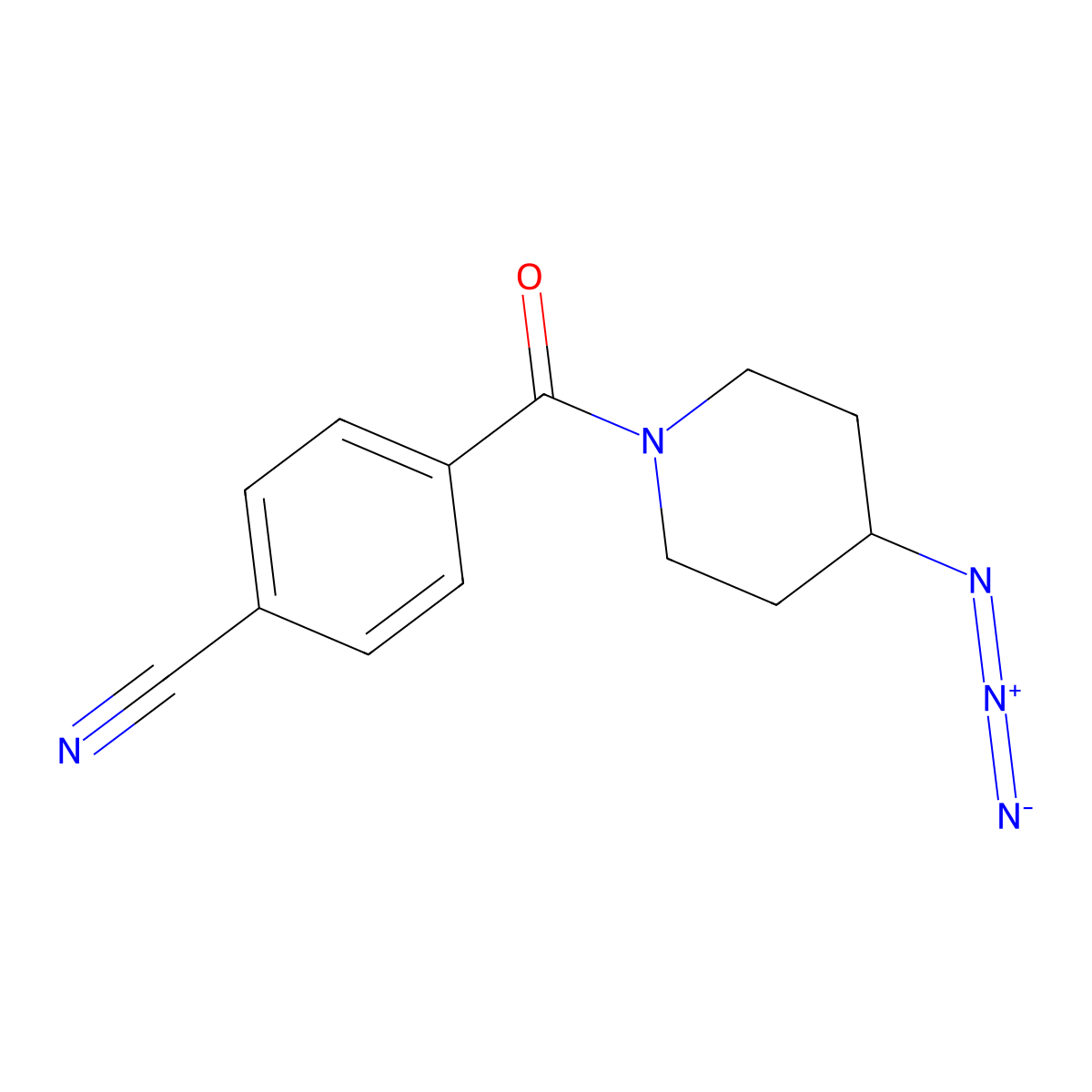 4-(4-Azidopiperidine-1-carbonyl)benzonitrile molecular structure, CAS 3054604-55-3