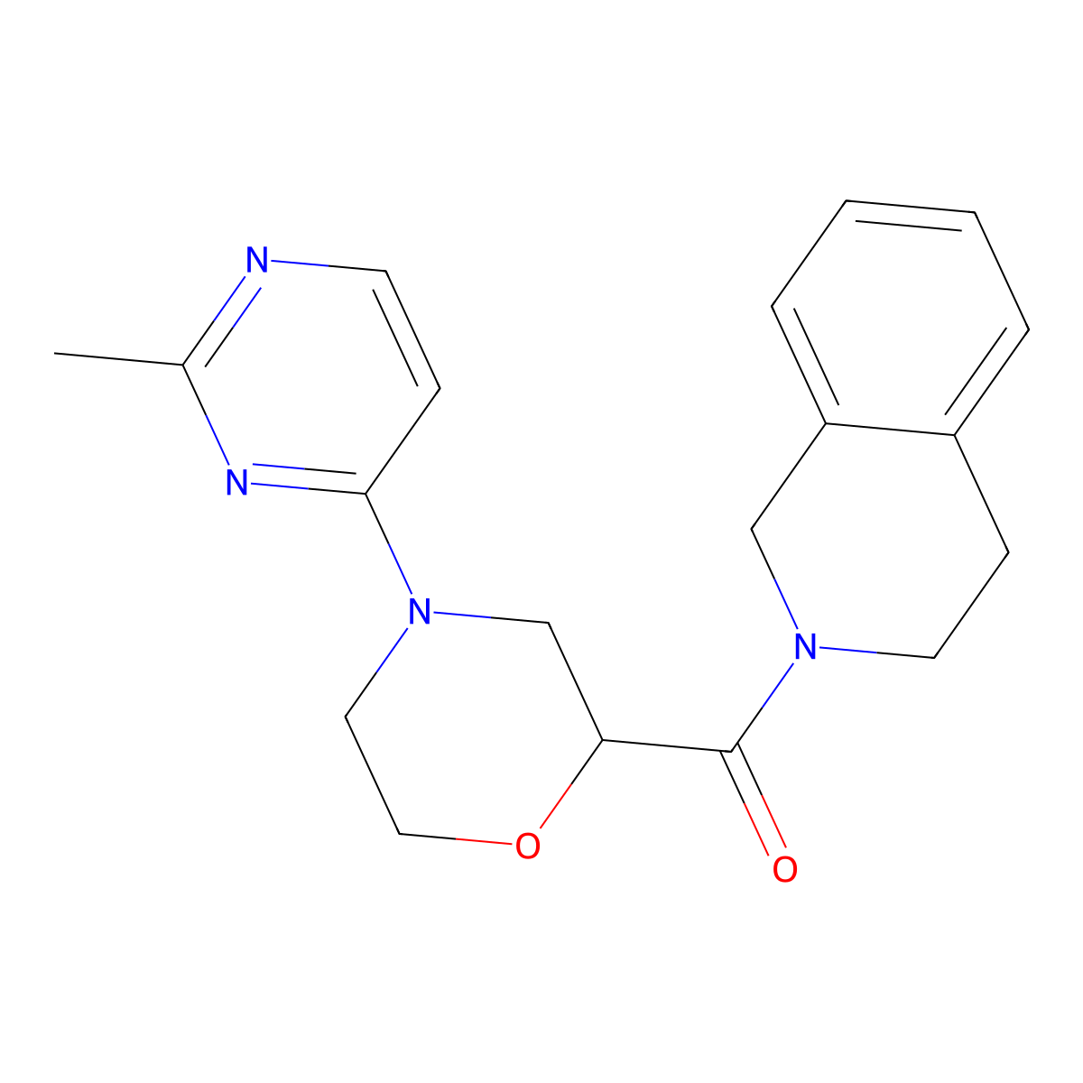 2-[4-(2-Methylpyrimidin-4-yl)morpholine-2-carbonyl]-1,2,3,4-tetrahydroisoquinoline molecular structure, CAS 3054604-57-5