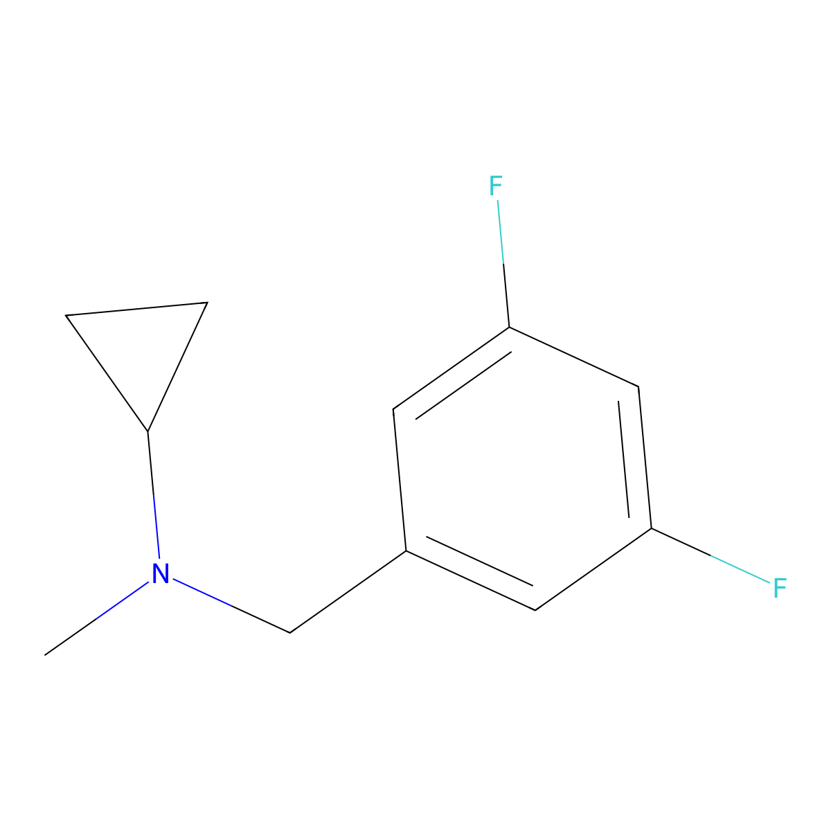 N-[(3,5-difluorophenyl)methyl]-N-methylcyclopropanamine molecular structure, CAS 3054604-60-0