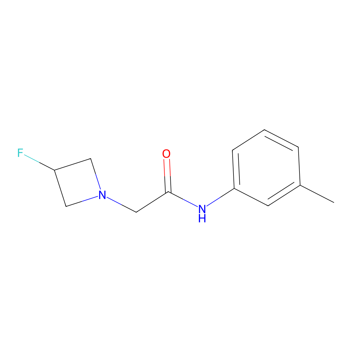2-(3-fluoroazetidin-1-yl)-N-(3-methylphenyl)acetamide molecular structure, CAS 3054604-63-3