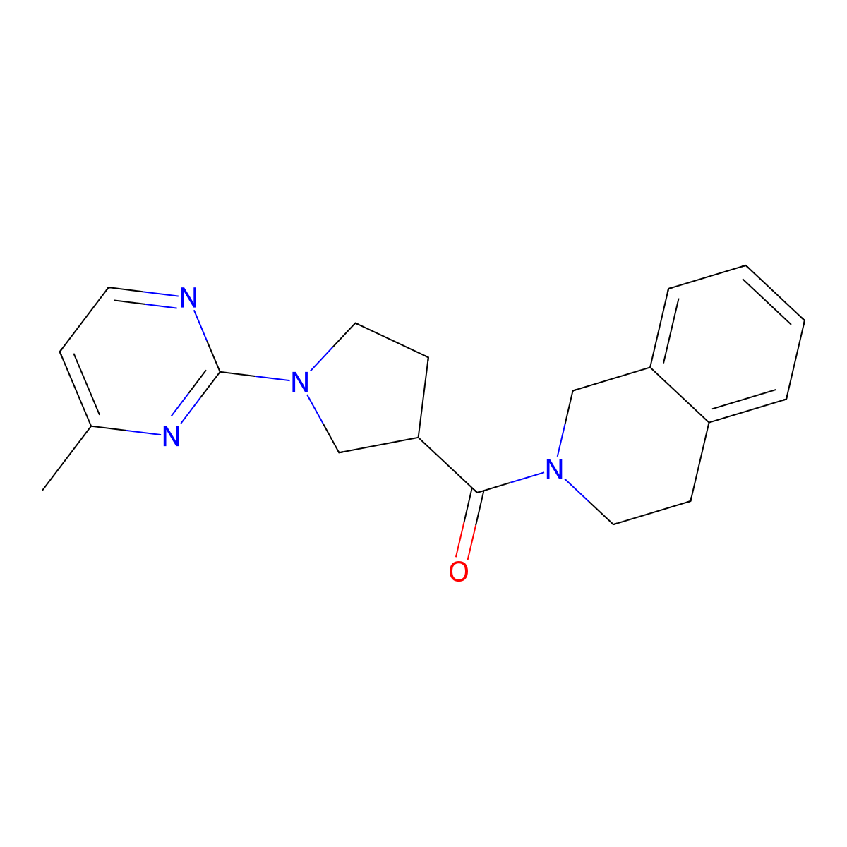 2-[1-(4-Methylpyrimidin-2-yl)pyrrolidine-3-carbonyl]-1,2,3,4-tetrahydroisoquinoline molecular structure, CAS 3054604-71-3