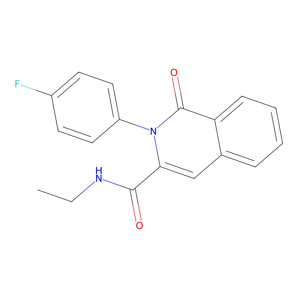 N-ethyl-2-(4-fluorophenyl)-1-oxo-1,2-dihydroisoquinoline-3-carboxamide molecular structure, CAS 3054604-72-4