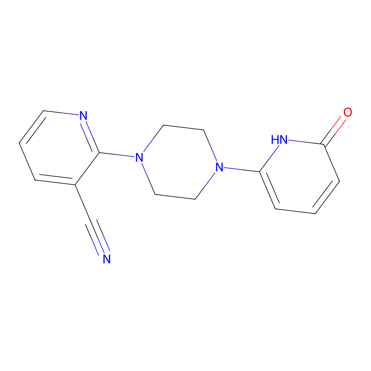 2-[4-(6-Oxo-1,6-dihydropyridin-2-yl)piperazin-1-yl]pyridine-3-carbonitrile molecular structure, CAS 3054604-83-7