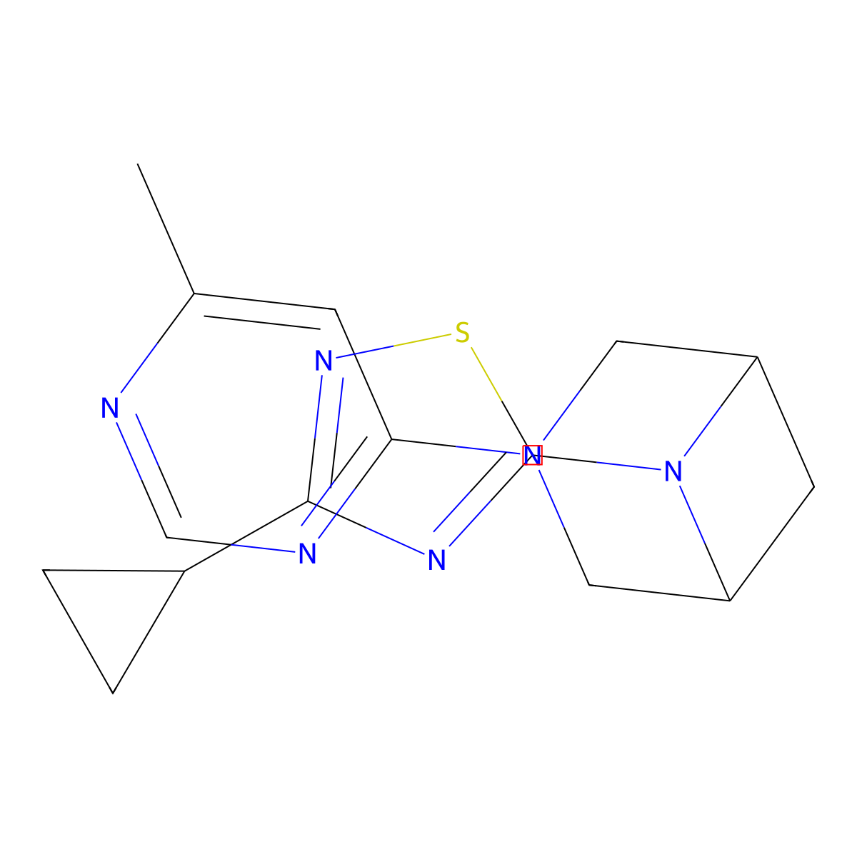 6-(3-Cyclopropyl-1,2,4-thiadiazol-5-yl)-3-(6-methylpyrimidin-4-yl)-3,6-diazabicyclo[3.1.1]heptane molecular structure, CAS 3054604-85-9