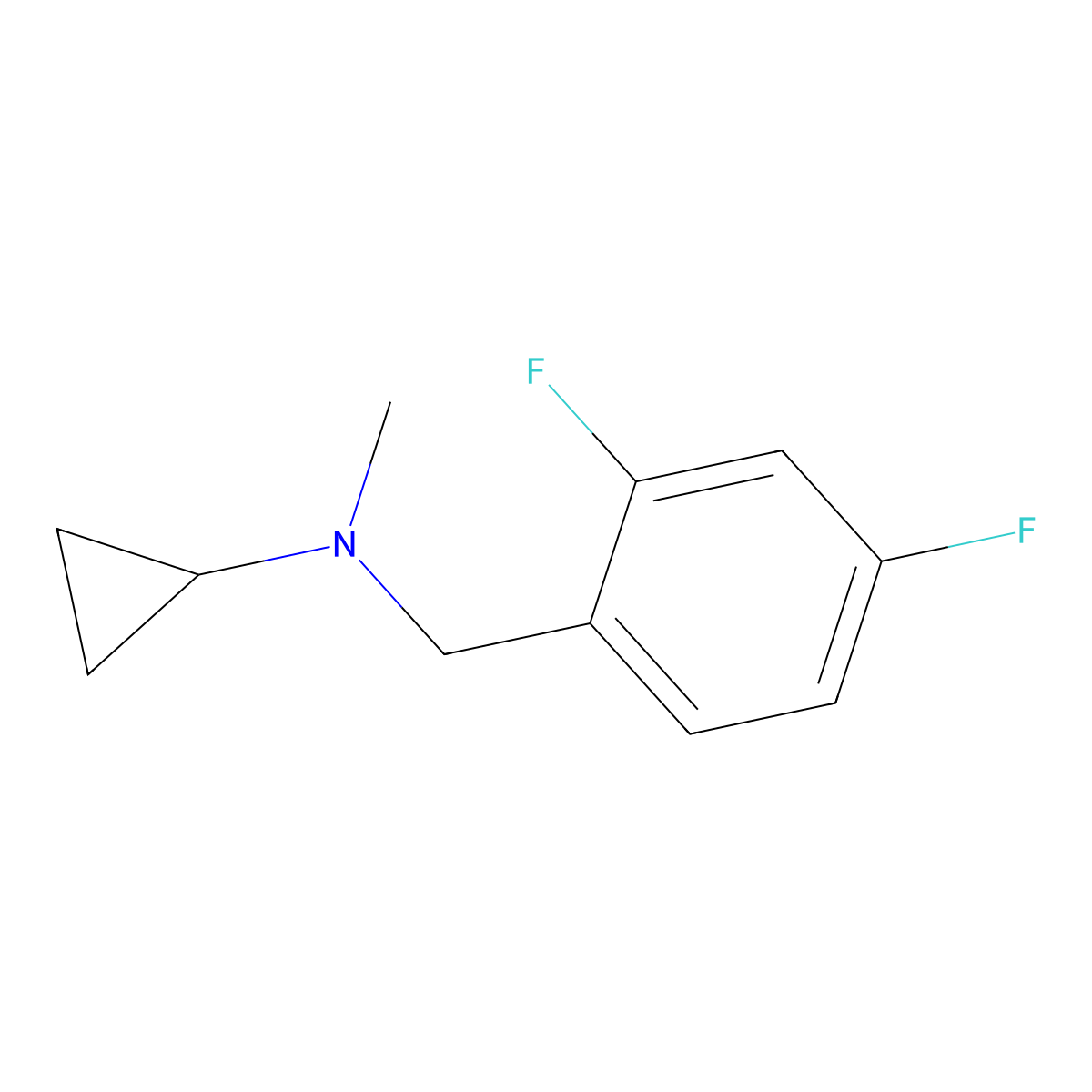 N-[(2,4-difluorophenyl)methyl]-N-methylcyclopropanamine molecular structure, CAS 3054604-93-9