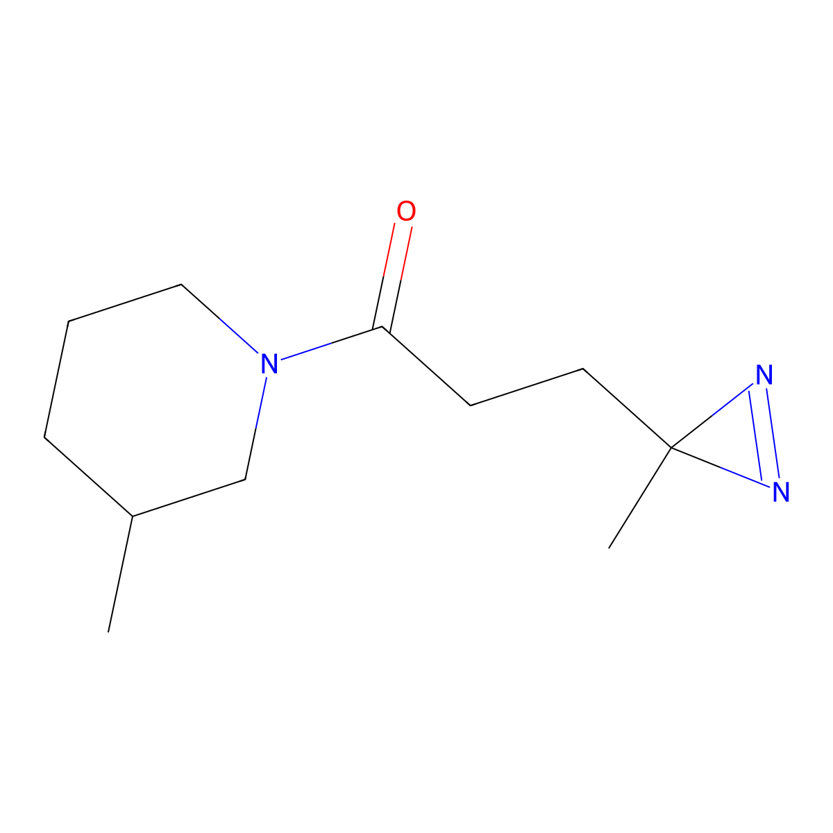 3-(3-methyl-3H-diazirin-3-yl)-1-(3-methylpiperidin-1-yl)propan-1-one molecular structure, CAS 3054605-04-5