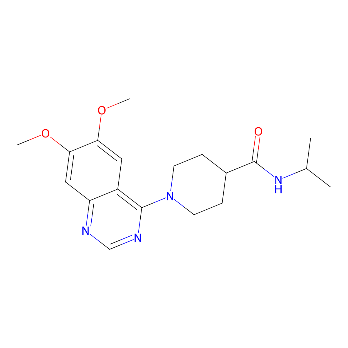 1-(6,7-dimethoxyquinazolin-4-yl)-N-(propan-2-yl)piperidine-4-carboxamide molecular structure, CAS 3054605-05-6