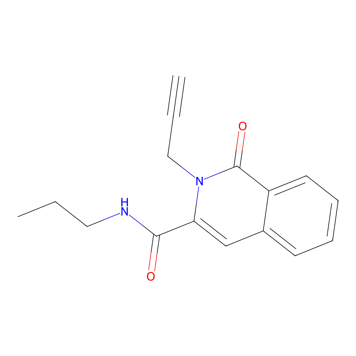 1-oxo-2-(prop-2-yn-1-yl)-N-propyl-1,2-dihydroisoquinoline-3-carboxamide molecular structure, CAS 3054605-06-7