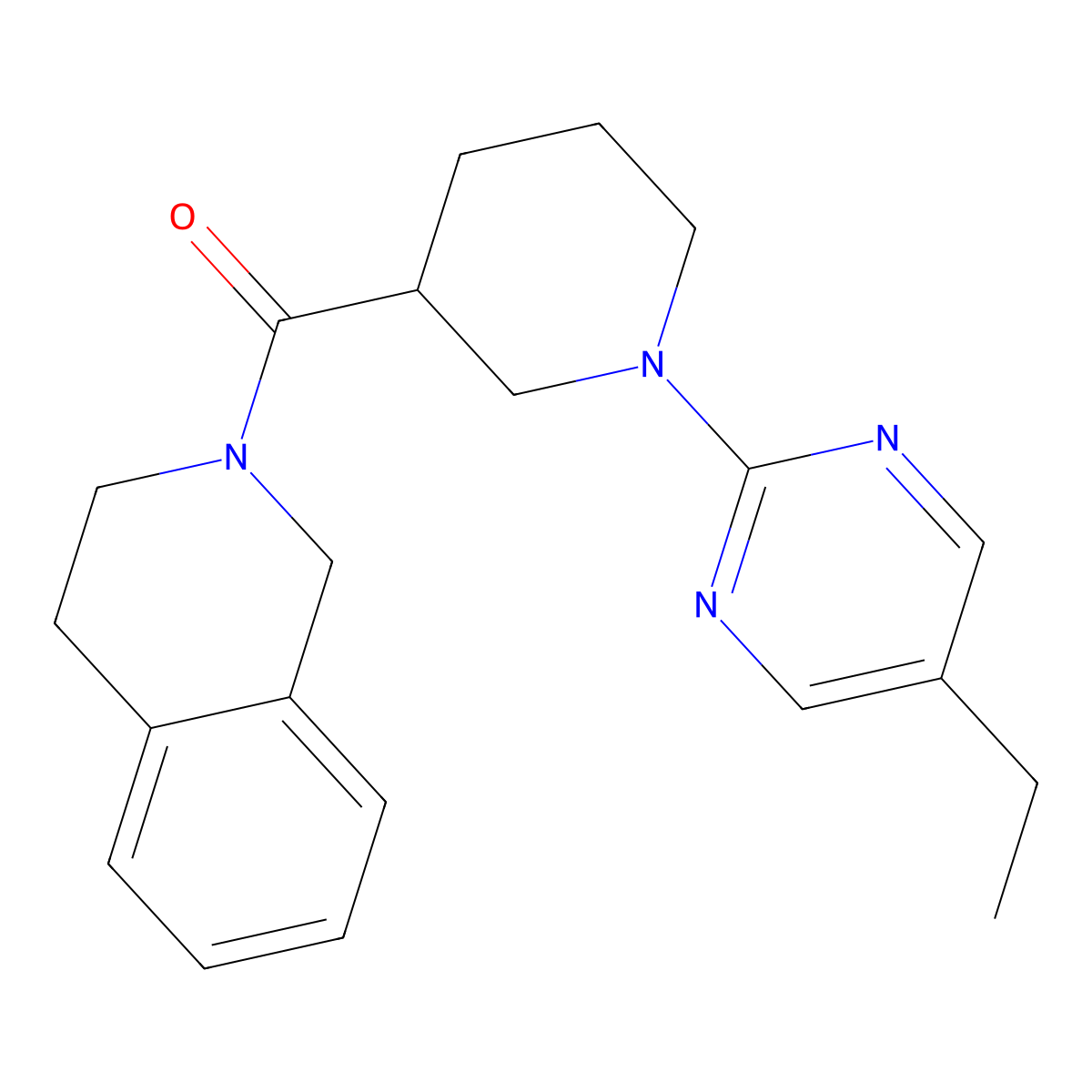 2-[1-(5-Ethylpyrimidin-2-yl)piperidine-3-carbonyl]-1,2,3,4-tetrahydroisoquinoline molecular structure, CAS 3054605-31-8