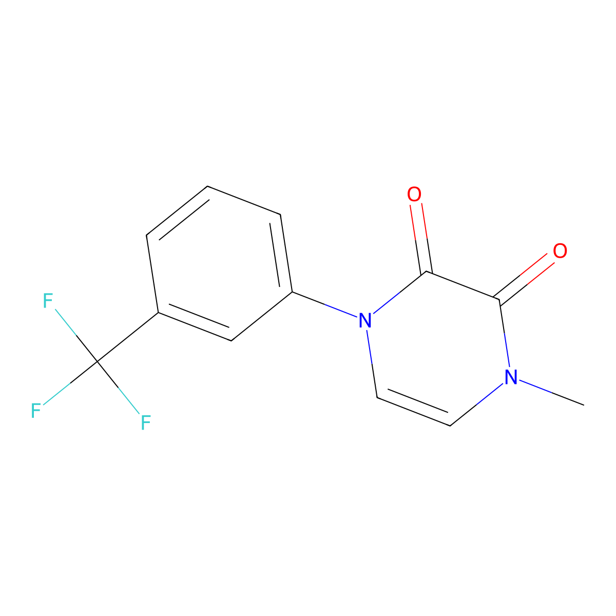 1-Methyl-4-[3-(trifluoromethyl)phenyl]-1,2,3,4-tetrahydropyrazine-2,3-dione molecular structure, CAS 3054605-40-9