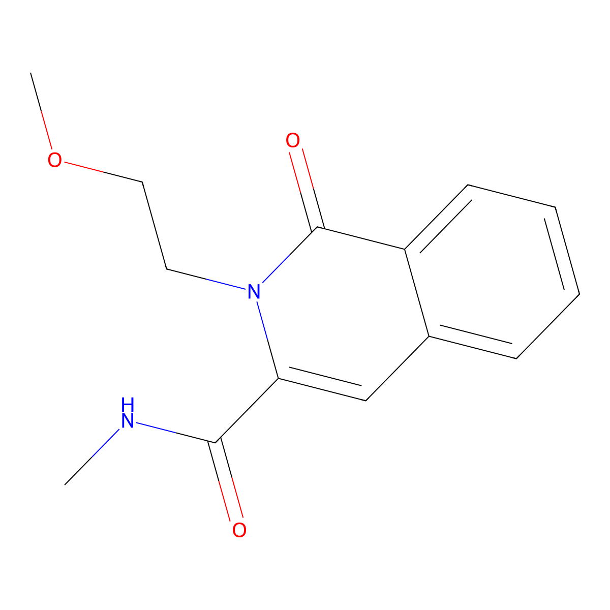 2-(2-methoxyethyl)-N-methyl-1-oxo-1,2-dihydroisoquinoline-3-carboxamide molecular structure, CAS 3054605-44-3