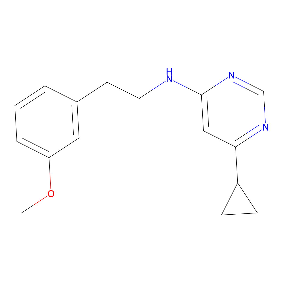 6-cyclopropyl-N-[2-(3-methoxyphenyl)ethyl]pyrimidin-4-amine molecular structure, CAS 3054605-51-2