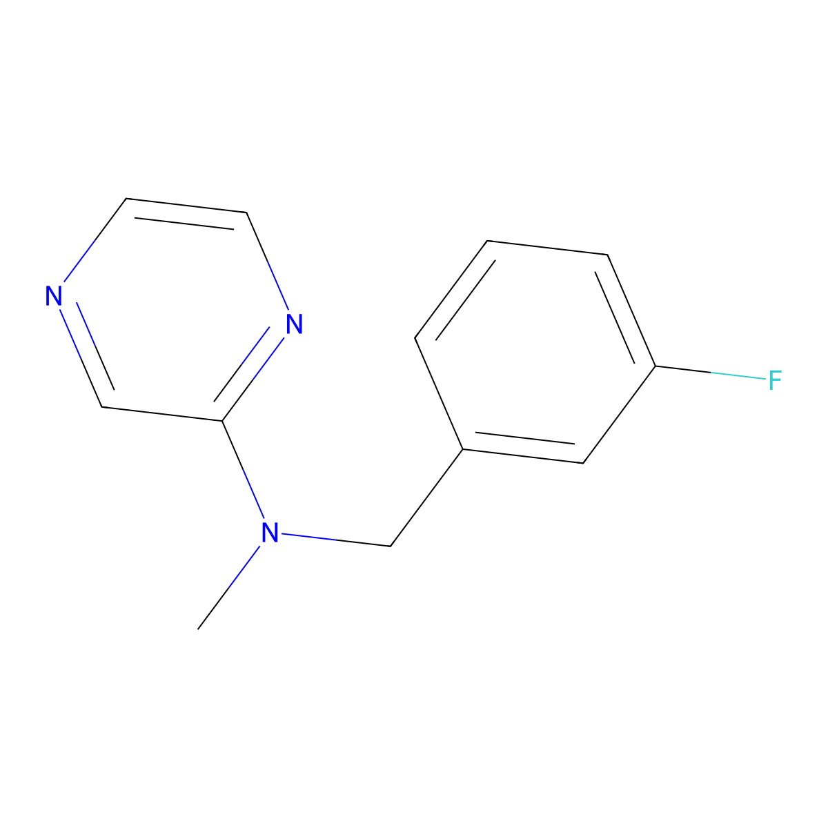 N-[(3-fluorophenyl)methyl]-N-methylpyrazin-2-amine molecular structure, CAS 3054605-53-4