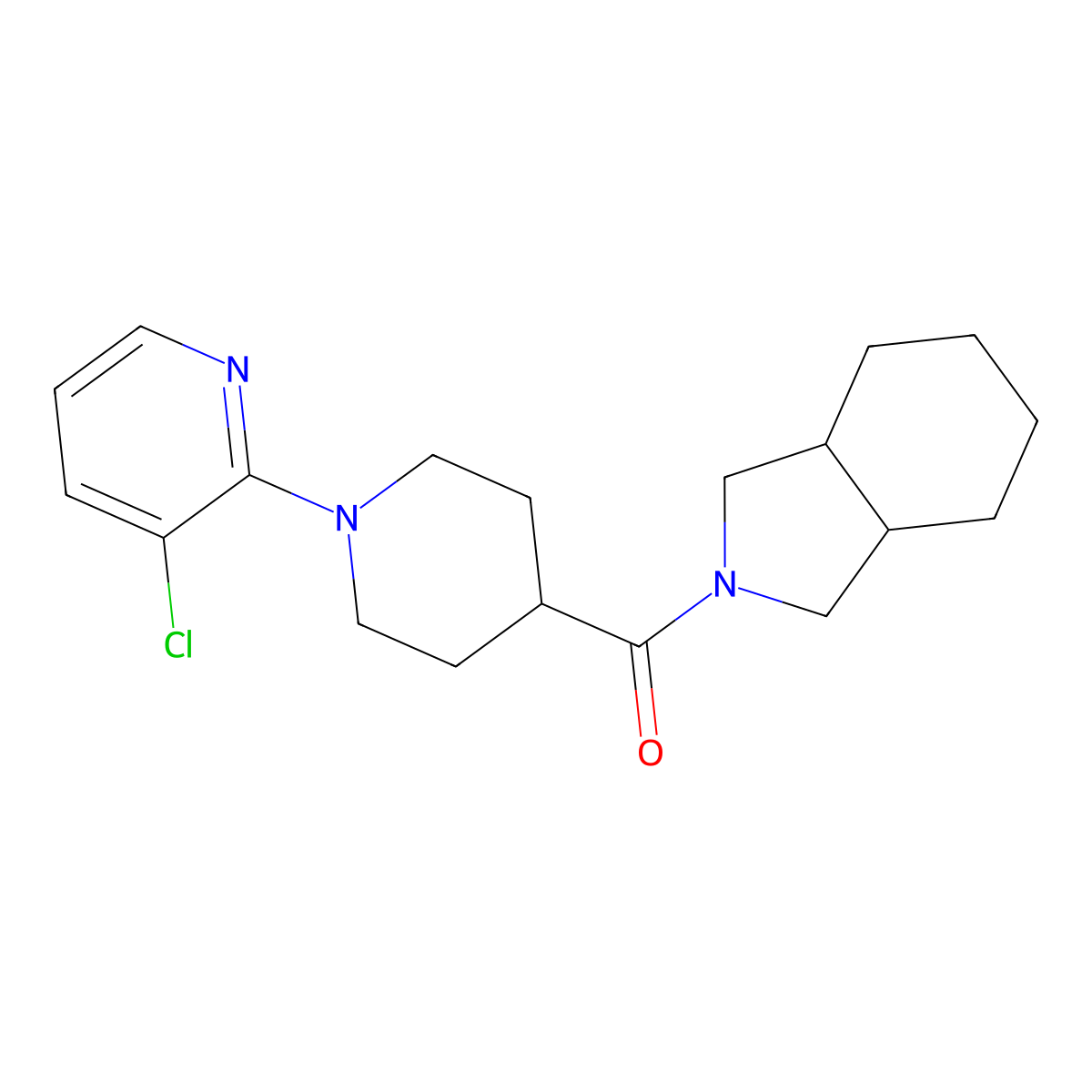 1,3,3a,4,5,6,7,7a-Octahydroisoindol-2-yl-[1-(3-chloropyridin-2-yl)piperidin-4-yl]methanone molecular structure, CAS 3054605-59-0