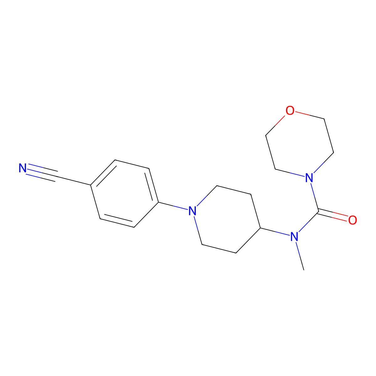N-[1-(4-cyanophenyl)piperidin-4-yl]-N-methylmorpholine-4-carboxamide molecular structure, CAS 3054605-60-3
