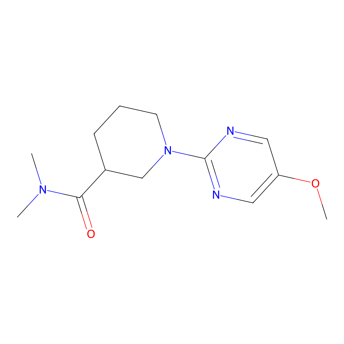 1-(5-methoxypyrimidin-2-yl)-N,N-dimethylpiperidine-3-carboxamide molecular structure, CAS 3054605-62-5