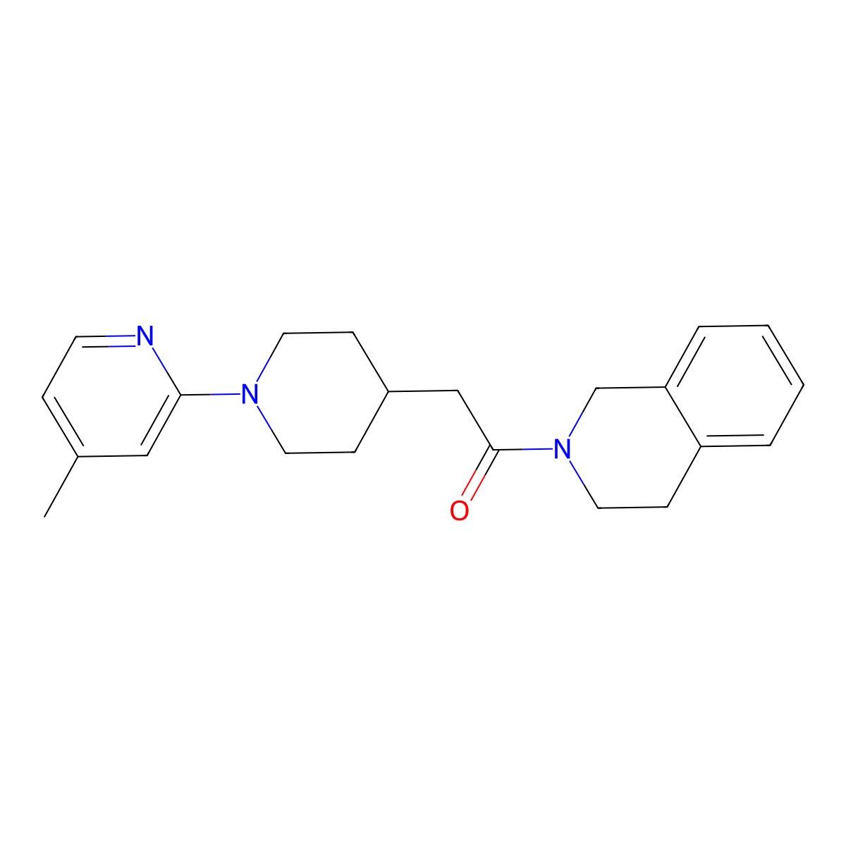 2-[1-(4-Methylpyridin-2-yl)piperidin-4-yl]-1-(1,2,3,4-tetrahydroisoquinolin-2-yl)ethan-1-one molecular structure, CAS 3054605-70-5
