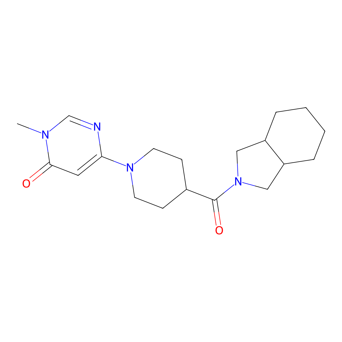 3-methyl-6-[4-(octahydro-1H-isoindole-2-carbonyl)piperidin-1-yl]-3,4-dihydropyrimidin-4-one molecular structure, CAS 3054605-75-0