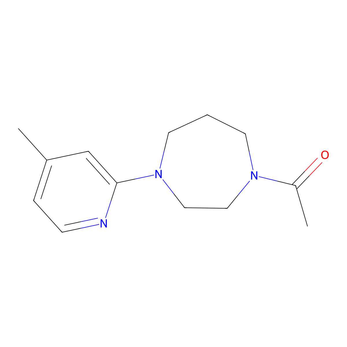 1-[4-(4-Methylpyridin-2-yl)-1,4-diazepan-1-yl]ethan-1-one molecular structure, CAS 3054605-87-4