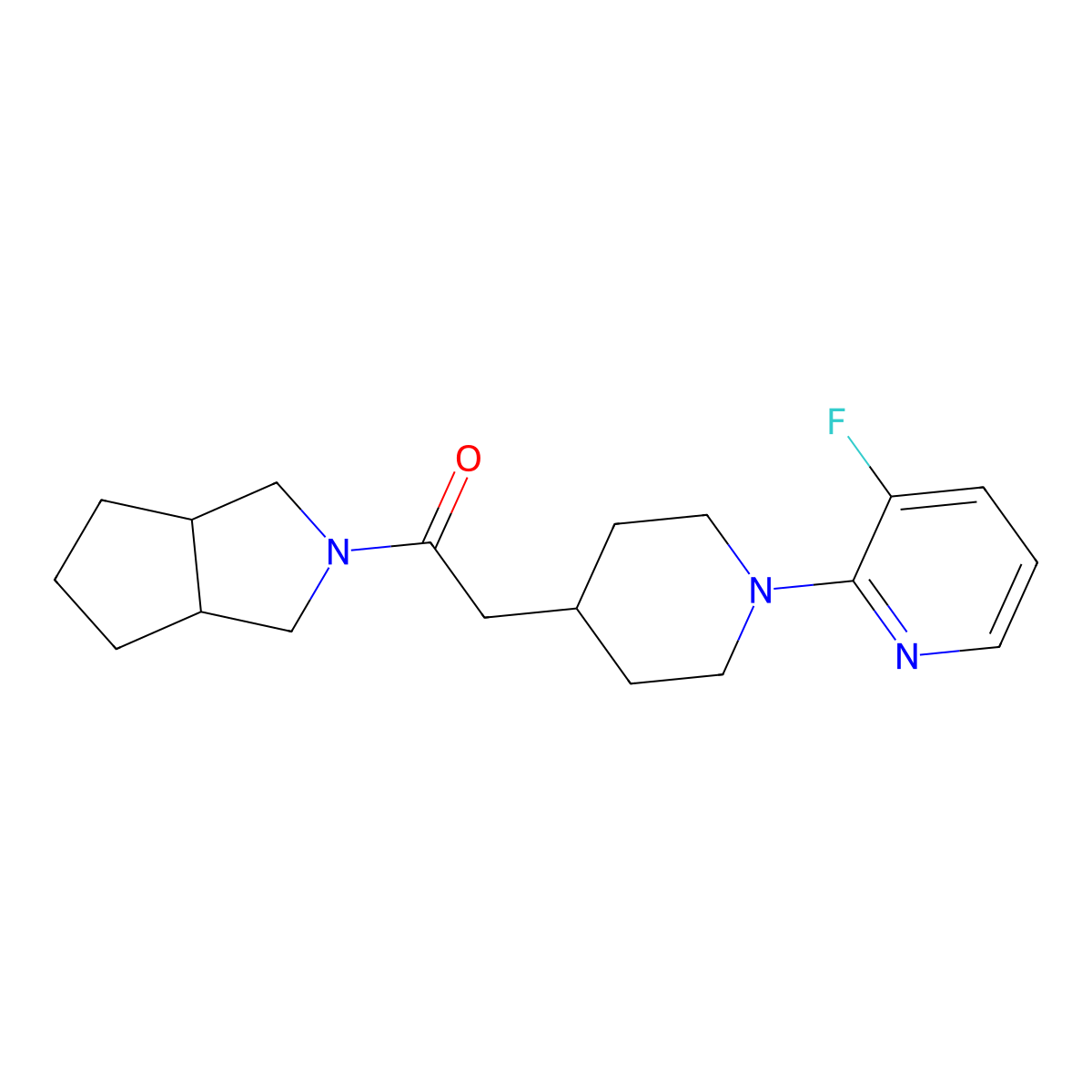 2-[1-(3-Fluoropyridin-2-yl)piperidin-4-yl]-1-{octahydrocyclopenta[c]pyrrol-2-yl}ethan-1-one molecular structure, CAS 3054605-90-9
