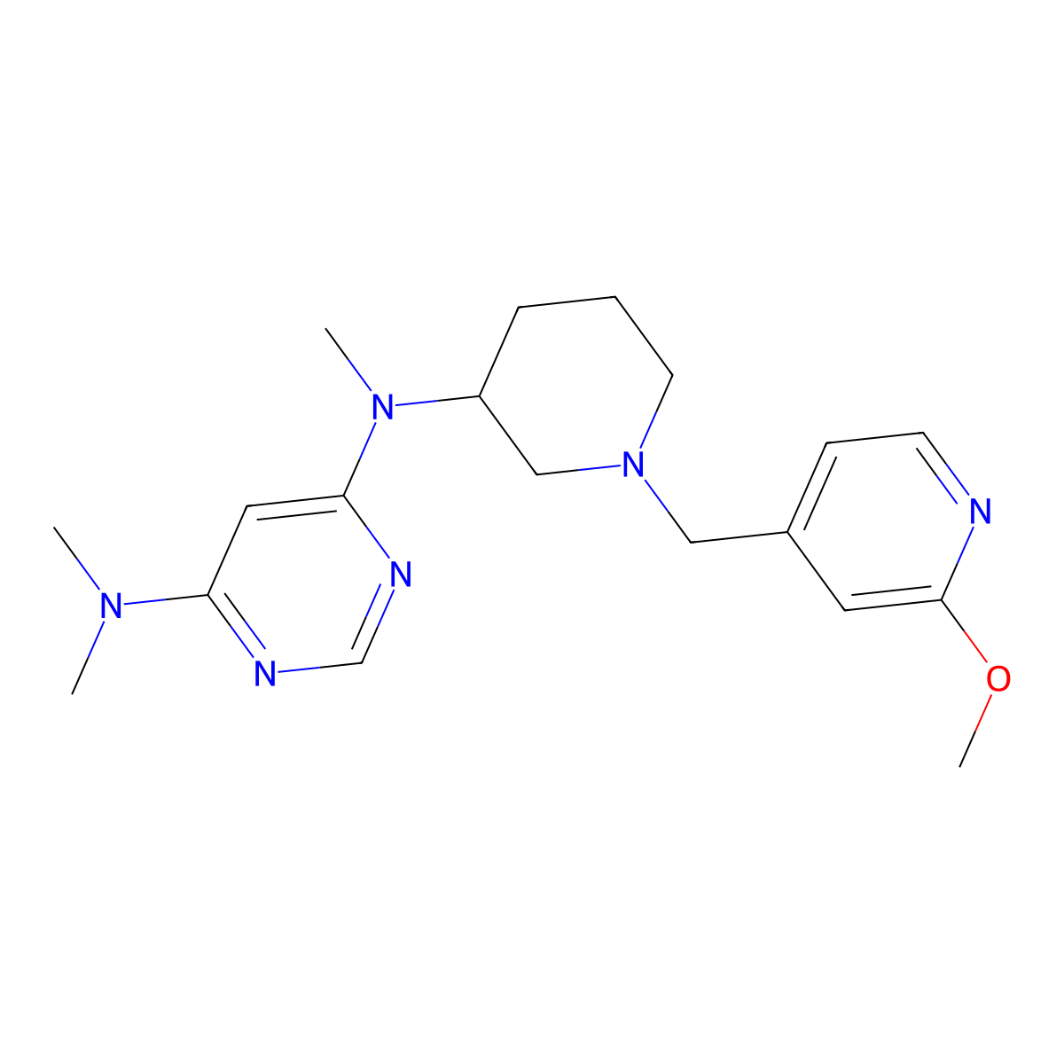 N4-{1-[(2-methoxypyridin-4-yl)methyl]piperidin-3-yl}-N4,N6,N6-trimethylpyrimidine-4,6-diamine molecular structure, CAS 3054606-01-5