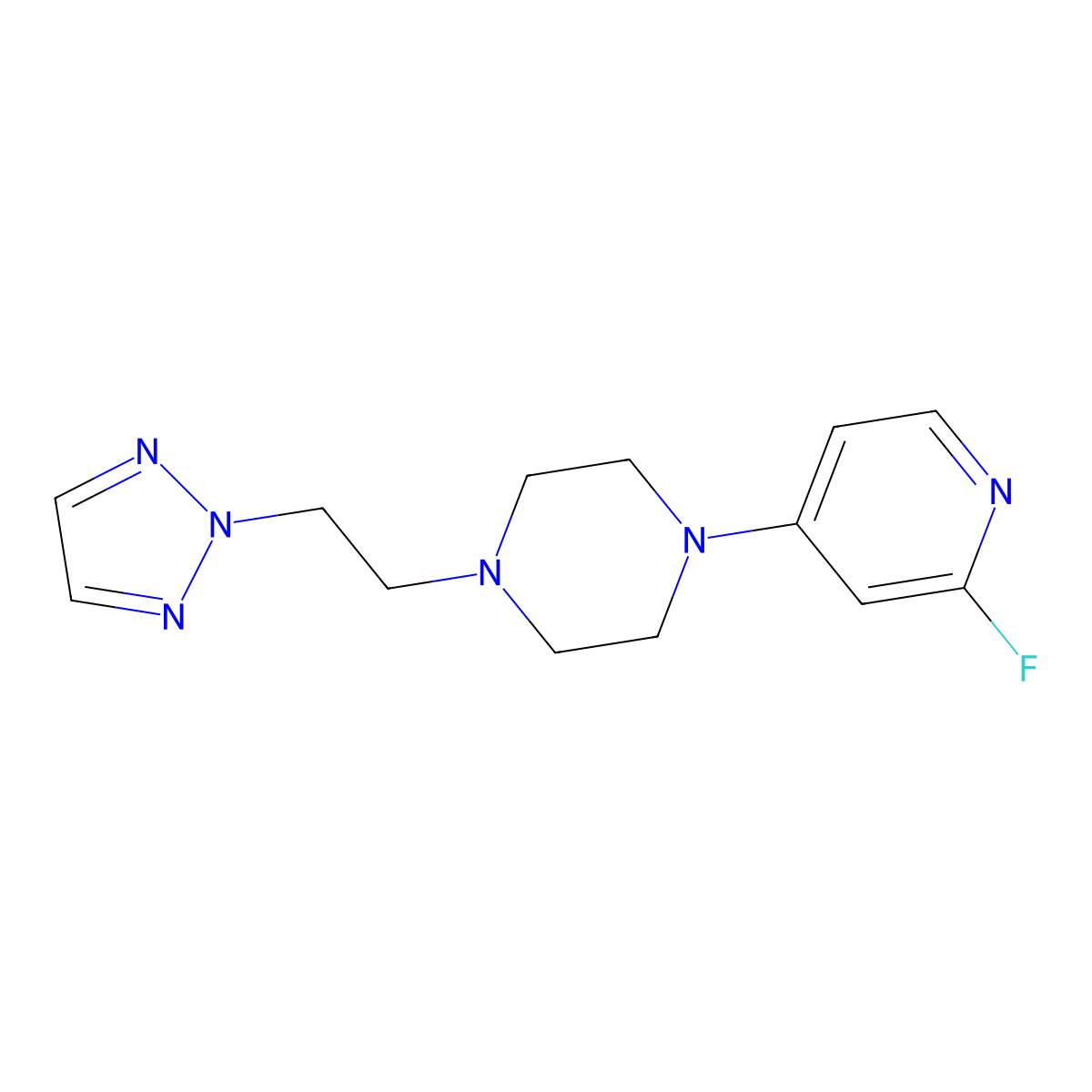 1-(2-fluoropyridin-4-yl)-4-[2-(2H-1,2,3-triazol-2-yl)ethyl]piperazine molecular structure, CAS 3054606-10-6