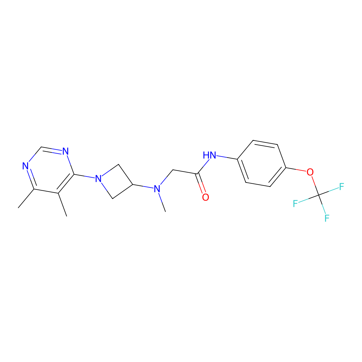 2-{[1-(5,6-dimethylpyrimidin-4-yl)azetidin-3-yl](methyl)amino}-N-[4-(trifluoromethoxy)phenyl]acetamide molecular structure, CAS 3054606-31-1