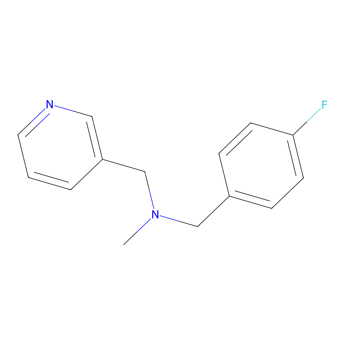 [(4-Fluorophenyl)methyl](methyl)[(pyridin-3-yl)methyl]amine molecular structure, CAS 3054606-39-9