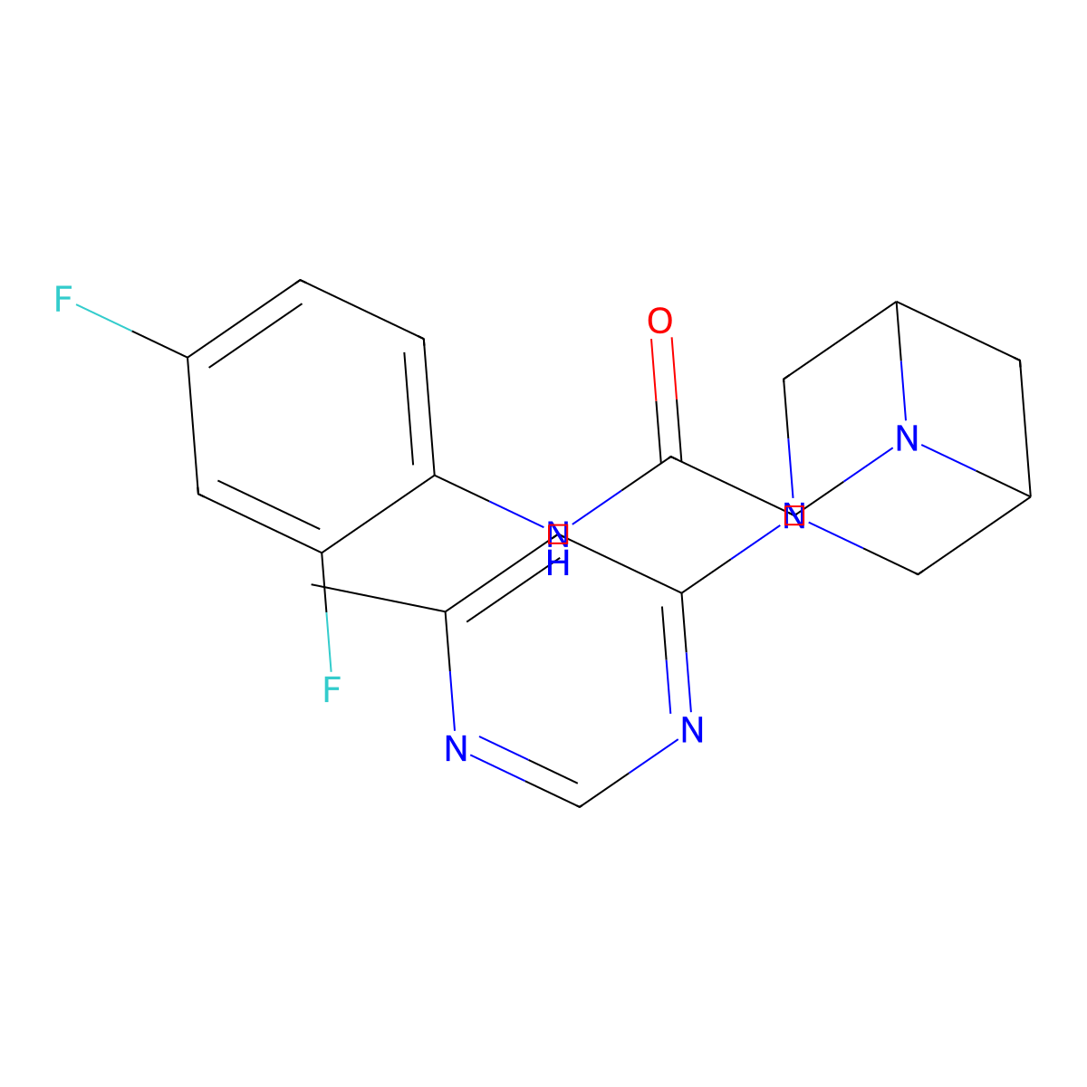 N-(2,4-difluorophenyl)-2-[3-(6-methylpyrimidin-4-yl)-3,6-diazabicyclo[3.1.1]heptan-6-yl]acetamide molecular structure, CAS 3054606-43-5