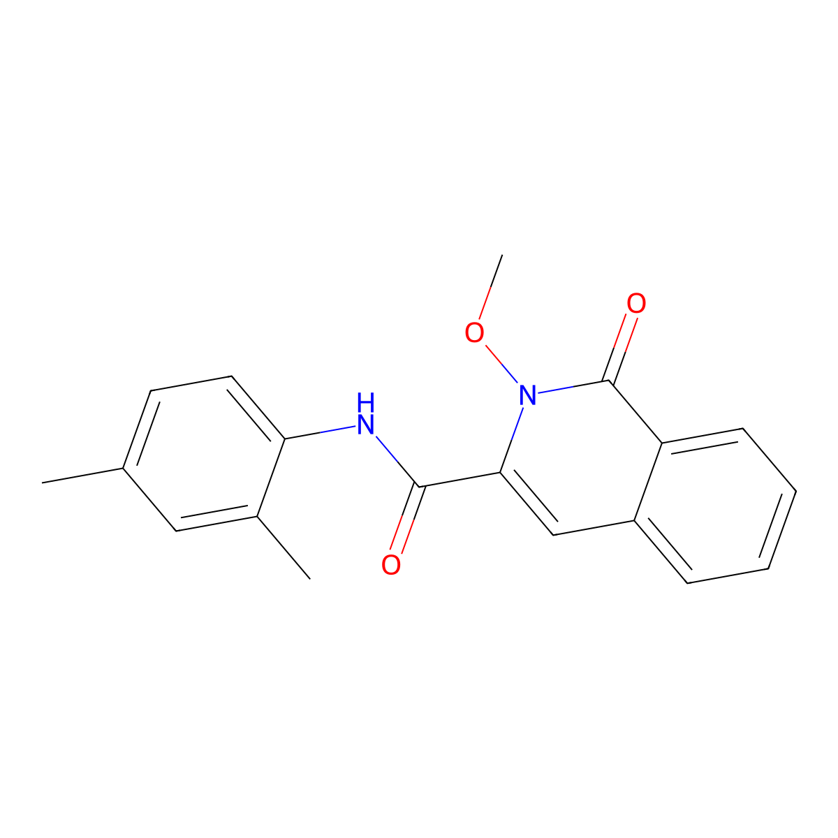 N-(2,4-dimethylphenyl)-2-methoxy-1-oxo-1,2-dihydroisoquinoline-3-carboxamide molecular structure, CAS 3054606-47-9