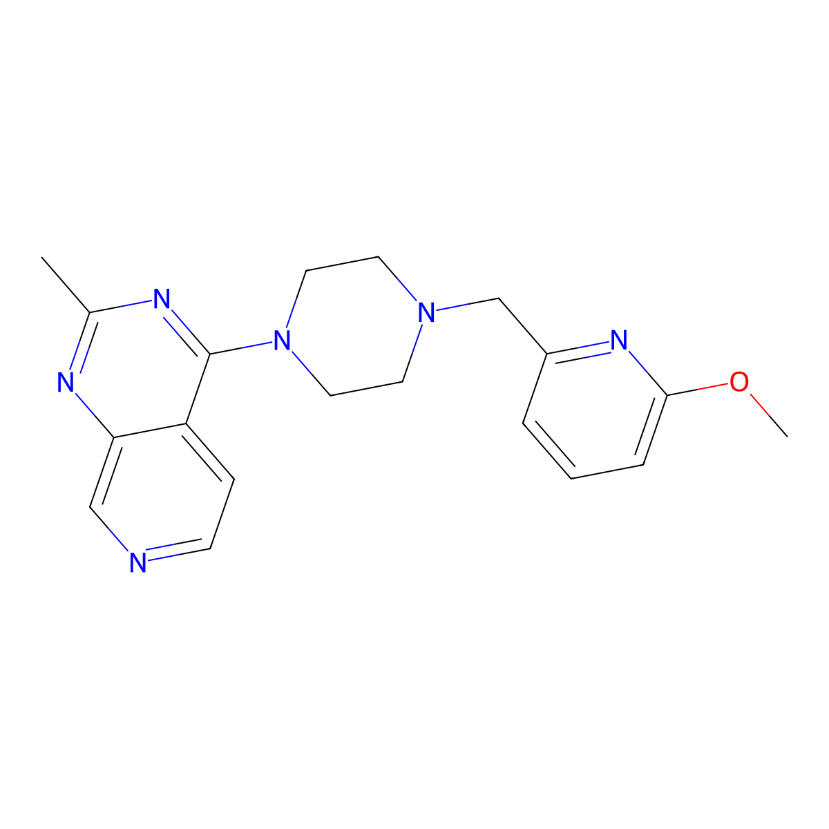 1-[(6-Methoxypyridin-2-yl)methyl]-4-{2-methylpyrido[3,4-d]pyrimidin-4-yl}piperazine molecular structure, CAS 3054606-61-7