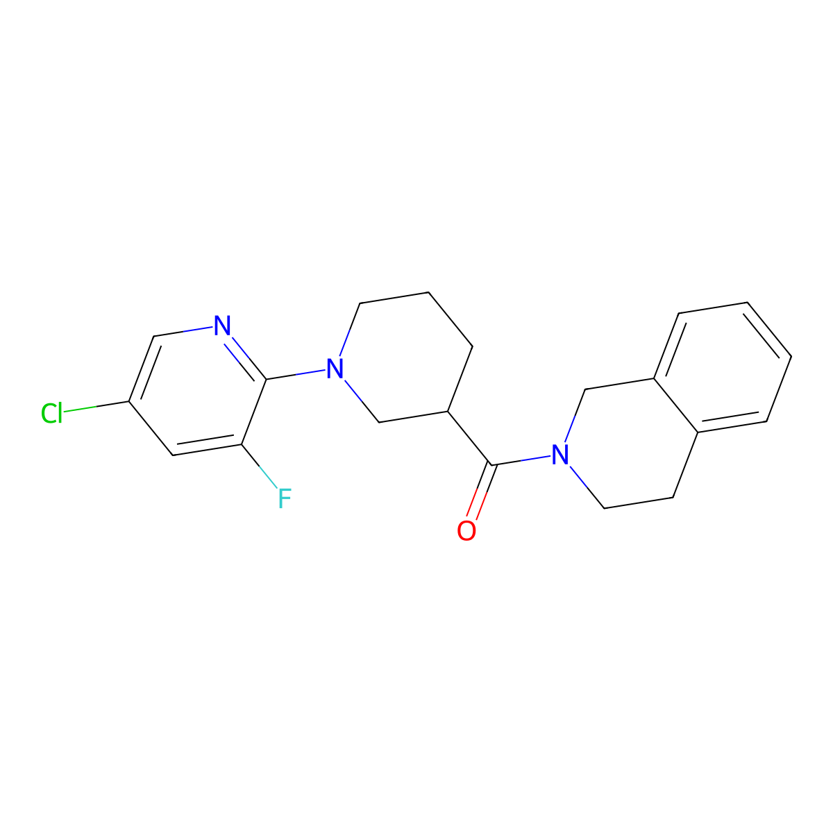 2-[1-(5-Chloro-3-fluoropyridin-2-yl)piperidine-3-carbonyl]-1,2,3,4-tetrahydroisoquinoline molecular structure, CAS 3054606-75-3