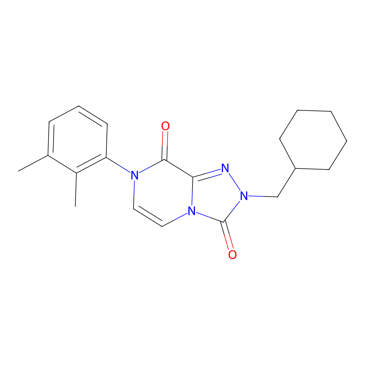 2-(cyclohexylmethyl)-7-(2,3-dimethylphenyl)-2H,3H,7H,8H-[1,2,4]triazolo[4,3-a]pyrazine-3,8-dione molecular structure, CAS 3054606-88-8