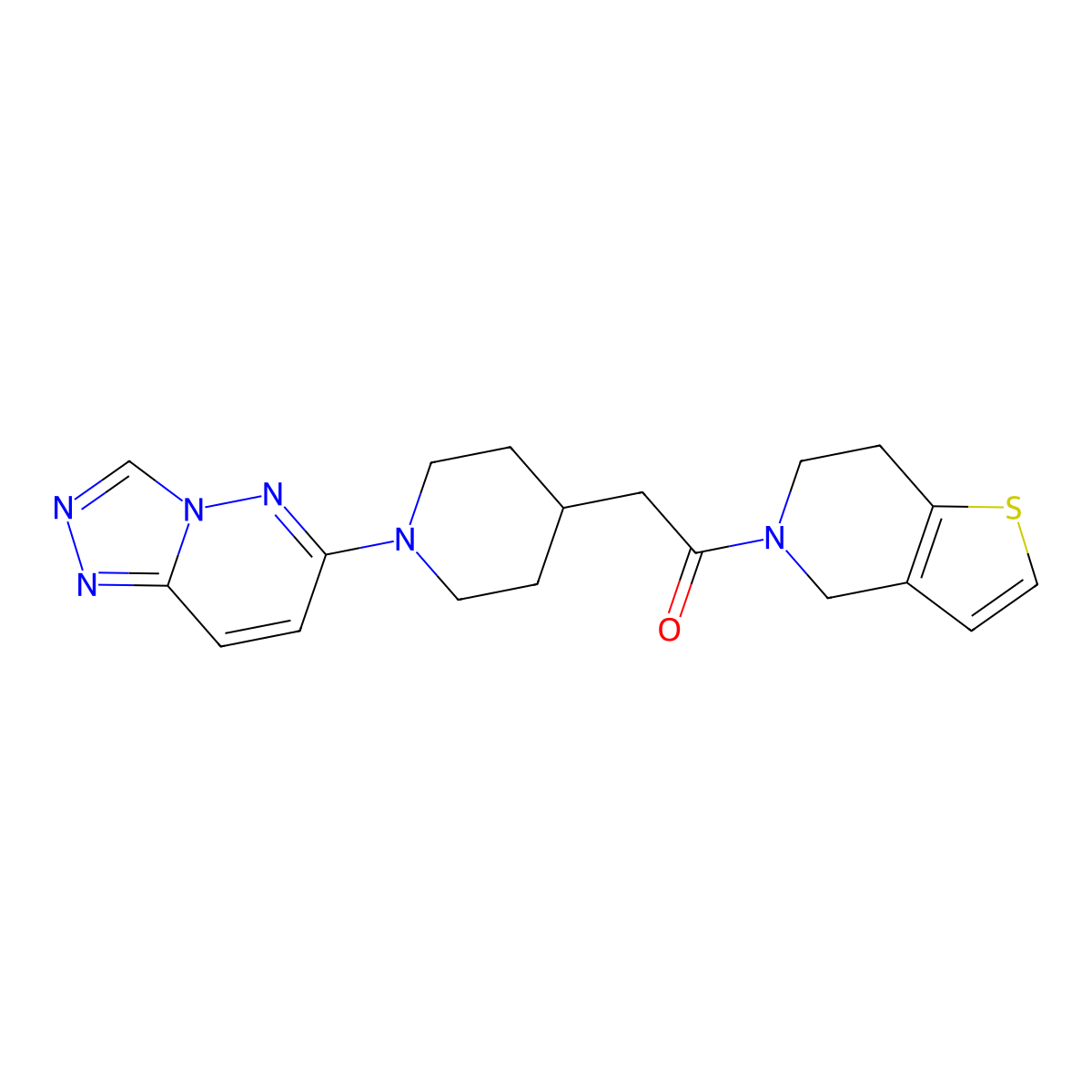 1-{4H,5H,6H,7H-thieno[3,2-c]pyridin-5-yl}-2-(1-{[1,2,4]triazolo[4,3-b]pyridazin-6-yl}piperidin-4-yl)ethan-1-one molecular structure, CAS 3054606-90-2