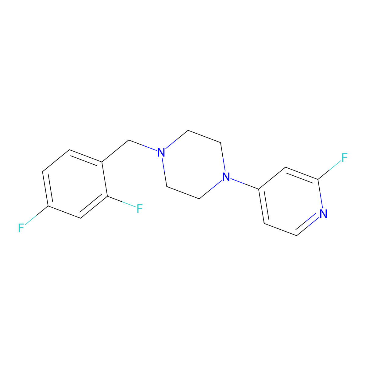 1-[(2,4-Difluorophenyl)methyl]-4-(2-fluoropyridin-4-yl)piperazine molecular structure, CAS 3054606-93-5