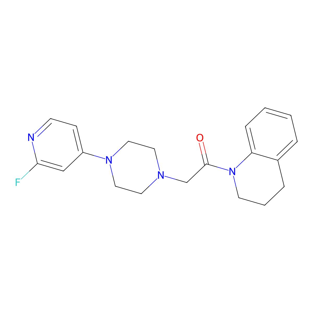 2-[4-(2-Fluoropyridin-4-yl)piperazin-1-yl]-1-(1,2,3,4-tetrahydroquinolin-1-yl)ethan-1-one molecular structure, CAS 3054606-97-9