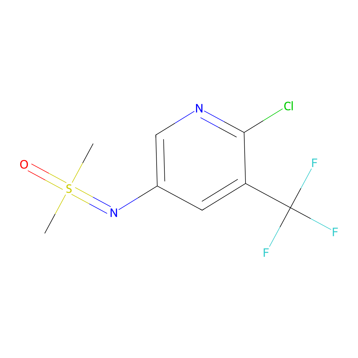 {[6-Chloro-5-(trifluoromethyl)pyridin-3-yl]imino}dimethyl-lambda6-sulfanone molecular structure, CAS 3054607-09-6