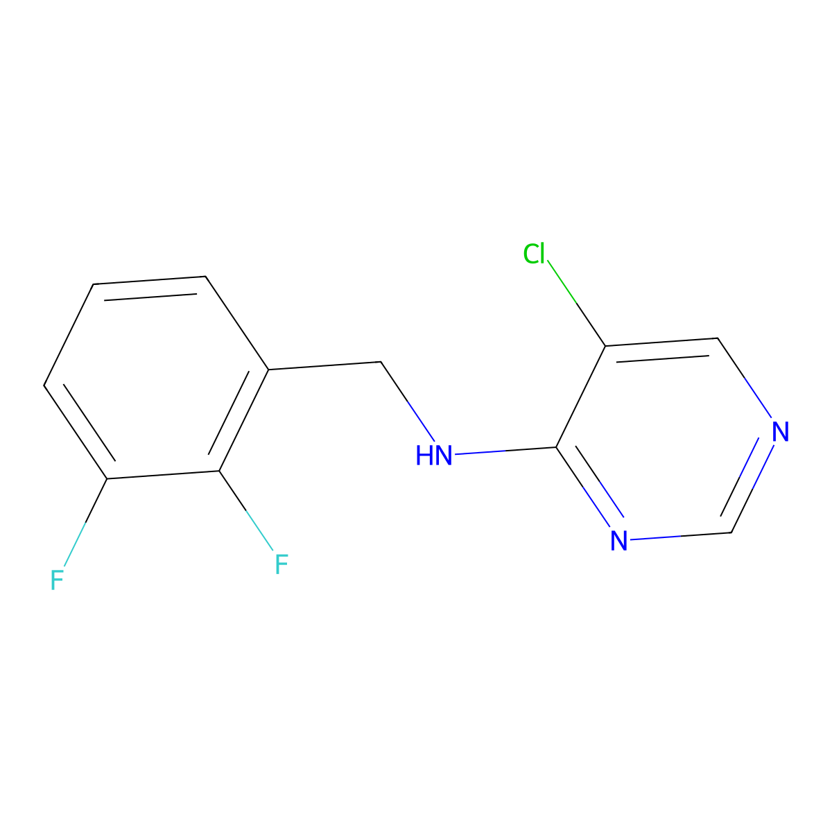 5-chloro-N-[(2,3-difluorophenyl)methyl]pyrimidin-4-amine molecular structure, CAS 3054607-21-2